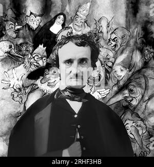 Portrait of Edgar Allan Poe, The Masque of the Red Death, illustration ...