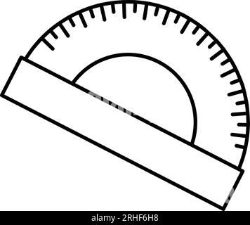 Protractor. Tilt angle meter. Measuring tool. Arc ruler Stock Vector