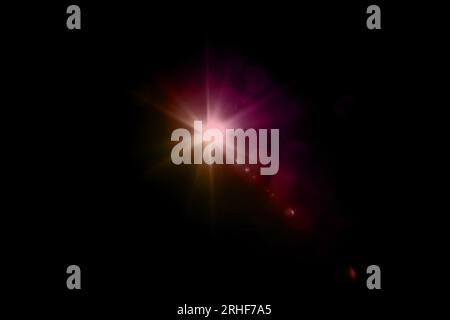 Abstract sun burst with digital lens flare background. Stock Photo