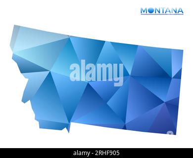 Vector polygonal Montana map. Vibrant geometric US state in low poly style. Authentic illustration for your infographics. Stock Vector