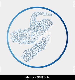 Nusa Lembongan icon. Network map of the island. Round Nusa Lembongan sign with gradient ring. Stock Vector