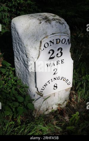 Milestone, Wadesmill, Hertfordshire Stock Photo