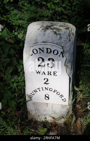 Milestone, Wadesmill, Hertfordshire Stock Photo