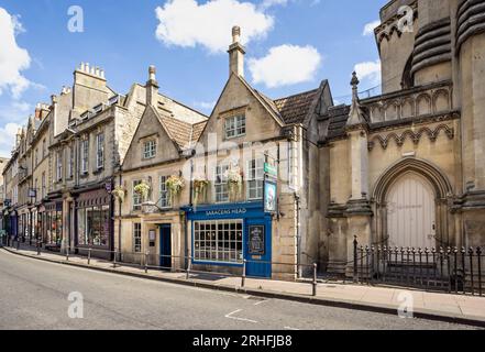 Historic Saracens Head pub in Broad Street, Bath, UK on 16 August 2023 Stock Photo