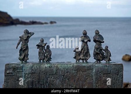 Widows and Bairns Memorial at St Abb's remembering the 1881 fishing disaster when 189 men and boys from Eyemouth, St Abb's and Cove drowned. Stock Photo