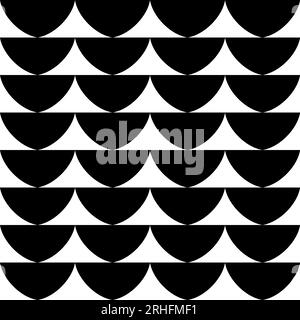 Seamless pattern with geometric motifs in black and white Stock Photo