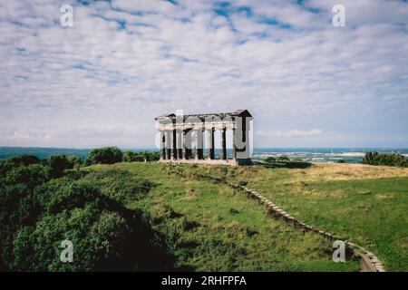 Aerial image of Penshaw Monument, in North East England. Stock Photo