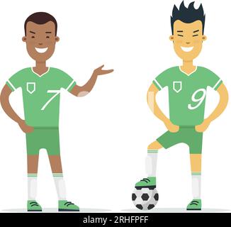 soccer player man standing in stadium vector illustration design Stock ...