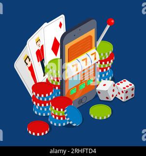 Free Vector  Gamble online casino video game console play flat