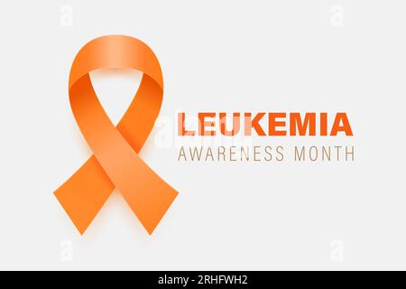 Leukemia cancer awareness symbol orange ribbon Vector Image