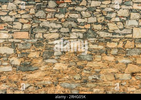 Field stone wall Stock Photo