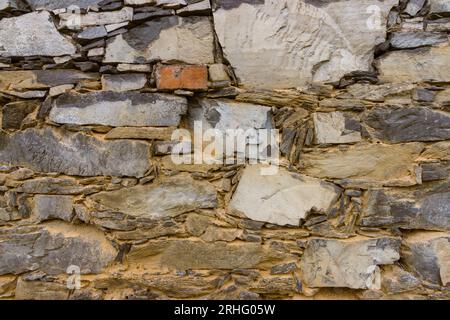 Field stone wall Stock Photo