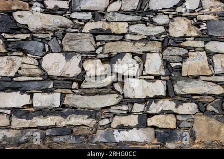 Field stone wall Stock Photo
