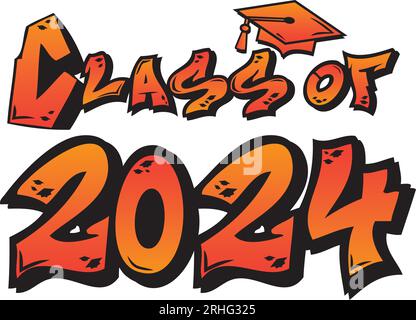 Class of 2024 Grafitti Stock Vector
