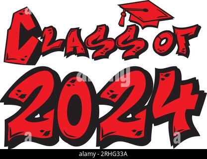 Class of 2024 Grafitti Stock Vector