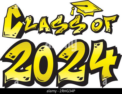Class of 2024 Grafitti Stock Vector