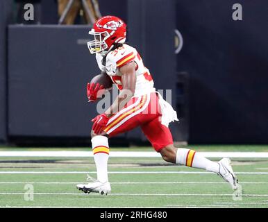 New Orleans, USA. 13th Aug, 2023. Kansas City Chiefs wide receiver Jerrion Ealy (39) runs after the catch during a National Football League preseason game at the Caesars Superdome in New Orleans, Louisiana on Sunday, August 13, 2023. (Photo by Peter G. Forest/Sipa USA) Credit: Sipa USA/Alamy Live News Stock Photo