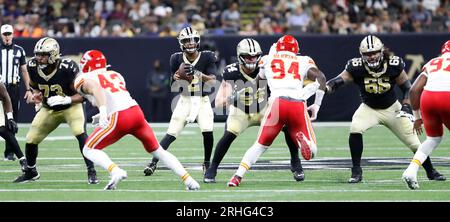 New Orleans Saints guard Lewis Kidd (66) in action during an NFL football  game against the Seattle Seahawks, Sunday, Oct. 9, 2022, in New Orleans.  (AP Photo/Tyler Kaufman Stock Photo - Alamy