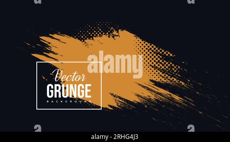 Abstract Black and Brown Grunge Background with Halftone Style. Brush Stroke Illustration for Banner, Poster. Sports Background. Scratch and Texture Stock Vector