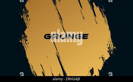 Luxury Black and Gold Background with Brush Style. Golden Grunge Background for Banner or Poster. Scratch and Texture Elements For Design Stock Vector
