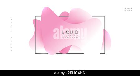 Pink and White Liquid Background. Abstract Geometric Background with Fluid Shapes. 3D Wavy Liquid Background for Banner or Poster Stock Vector