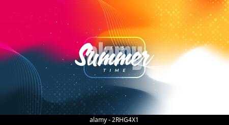 Colorful Summer Background for Banner or Poster Design. Abstract Wavy Background. It's Summer Time Stock Vector