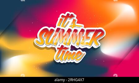 Colorful Summer Background for Banner or Poster Design. Abstract Wavy Background. It's Summer Time Stock Vector
