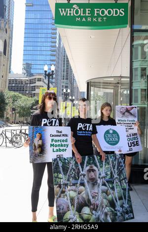 PETA organizes a protest outside of a Whole Foods Market to