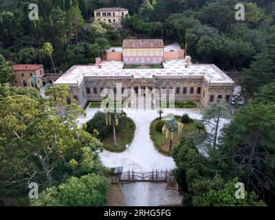 Aerial view of Villa San Martino Napoleonic residence. Portoferraio, Elba Island, Livorno, Tuscany, Italy Stock Photo