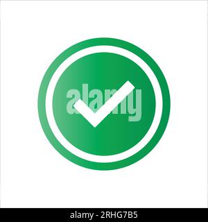 Green check mark, red cross mark icon. Isolated tick symbols, checklist signs, approval badge. Flat and modern checkmark design, vector illustratin. Stock Vector