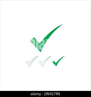 Green check mark, red cross mark icon. Isolated tick symbols, checklist signs, approval badge. Flat and modern checkmark design, vector illustratin. Stock Vector