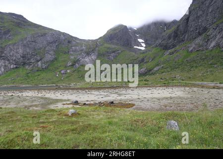 Lofoten peninsula, Norway, Mountains, lakes, and fjords Stock Photo