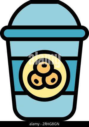 To go vegetable milk coffee icon outline vector. Vegan plant. Food oat color flat Stock Vector