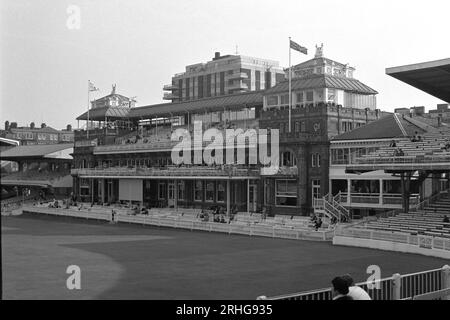 View of Pavilion at Lord's Cricket Ground, London, England, UK, May 1978.  The County Championship Pennant is flying at the far end of the pavilion. Middlesex had won the County Cricket Championship in 1977. Stock Photo