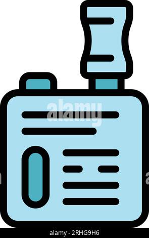 Steel vape icon outline vector. Electronic cigarette. Smoke juice color flat Stock Vector
