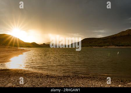 Epic Sunset During The Monsoon Season Stock Photo