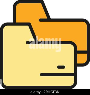 Digital folder icon outline vector. Edit tool. Data scale color flat Stock Vector