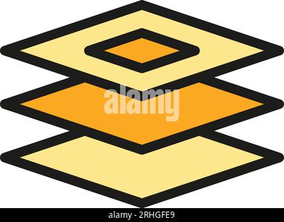 Digital layer icon outline vector. Edit tool. Data scale color flat Stock Vector