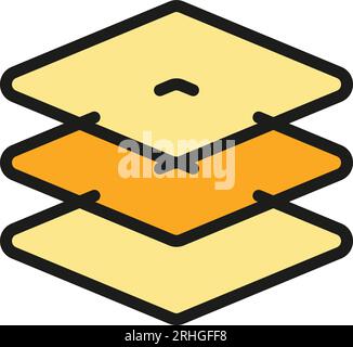 Layer edit icon outline vector. Tool data. Rotate scale color flat Stock Vector