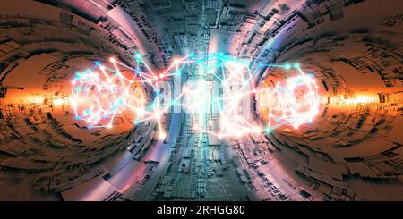 nuclear fusion reactor tokamak concept background, 3d rendering Stock ...