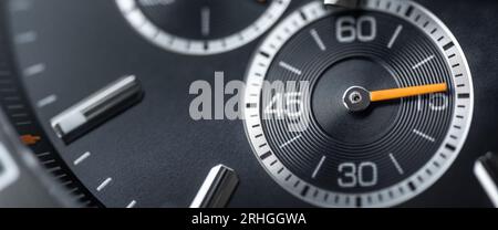 luxury watch chronograph wrist watches close up. Stock Photo