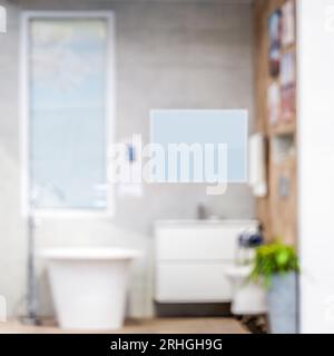 Background of blurred bathroom interior, for product display Stock Photo