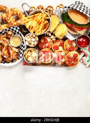 American food. Fast food. Top view Stock Photo - Alamy