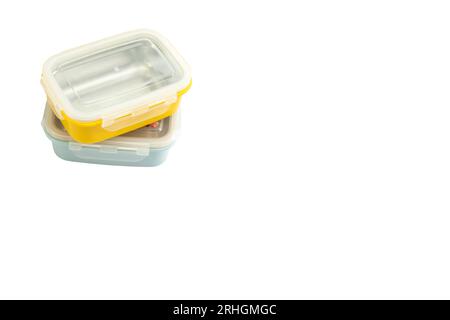 Empty lunch box isolated on a white background Stock Photo