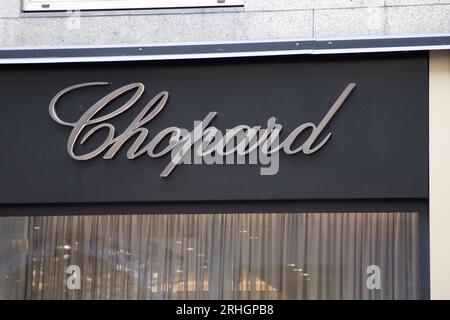 Milan Italy 08 07 2023 chopard logo brand facade and text sign