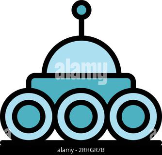 Robot cart icon outline vector. Ai android. Cute toy color flat Stock Vector