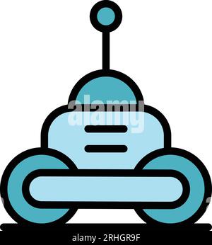 Rc robot icon outline vector. Technology bot. Ai chatbot color flat Stock Vector