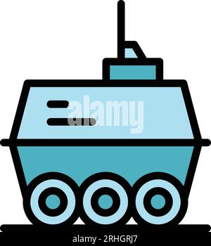 Robot element icon outline vector. Future mascot. Chatbot assistant color flat Stock Vector