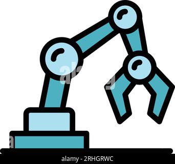 Modern hand ai icon outline vector. Future mascot. Chatbot game color flat Stock Vector