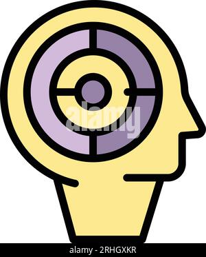 Mind massage icon outline vector. Stress reduction. Calm spa color flat Stock Vector